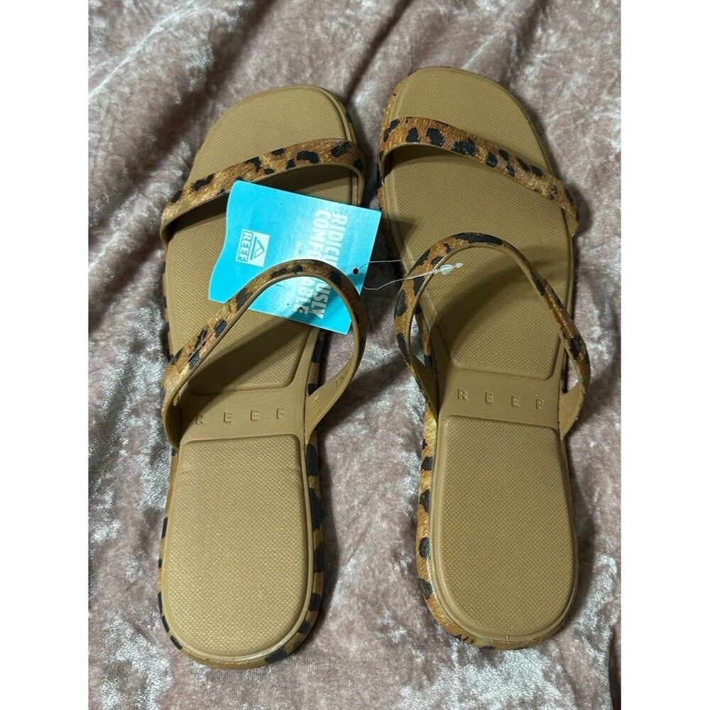 REEF Women's Leopard Print Comfort Sandals